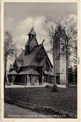 Krummhübel Karpacz Stabkirche Wang - Außenansicht 1938