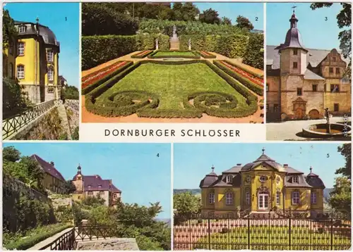 Dornburger Camburg 1. Rokokoschloß - Talseite, 2. Park, 3. Schloß, 1976