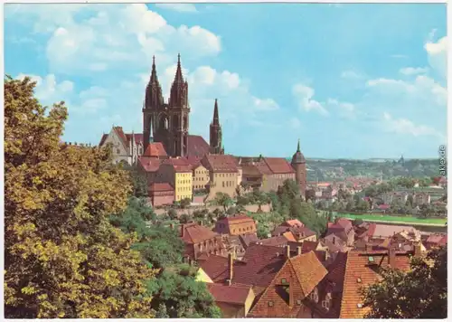 Meißen Blick   der LPG-Hochschule  Burgmassiv - Schloss Albrechtsburg 1982/1981