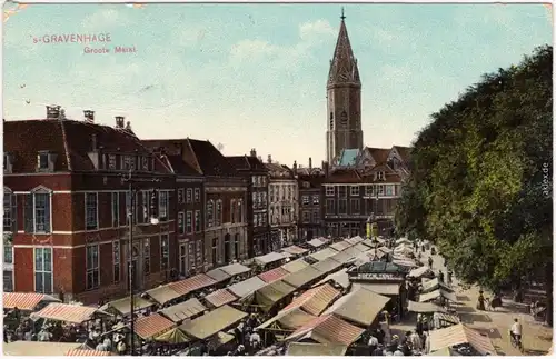 Den Haag Den Haag Groote MarktAnsichtskarte  1918