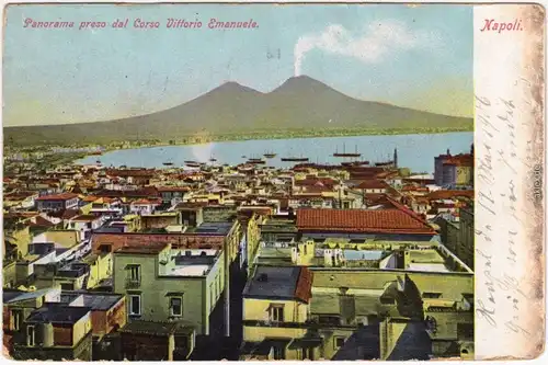 Neapel Napoli Panorama-Ansichten dal Corso Vittorio Emanuele 1906
