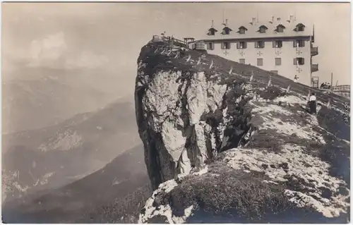 Sankt Wolfgang (Salzkammergut) Blick auf die Schafbergspitze mit Gasthof 1932 