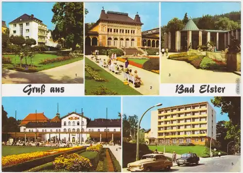 Bad Elster 1. Haus Parsifal 2. Kurhaus 3. Moritzquelle  Klinik-Sanatorium 1974