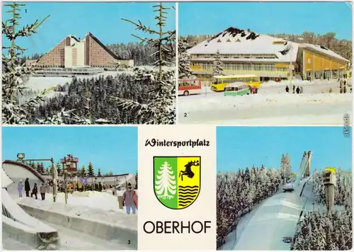 Oberhof (Thüringen) 1. Interhotel  G "Oberer Hof" 3. Rennschlittenbahn  1977