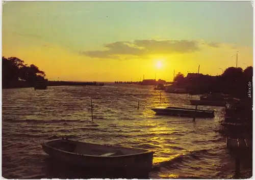 Sonnenauf/untergang am Anlegesteg - Boote und Kähne Ostsee Bild Heimat DDR 1982