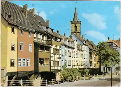 Erfurt Krämerbrücke an einem sommerlichen Tag  ansichtskarte 1972