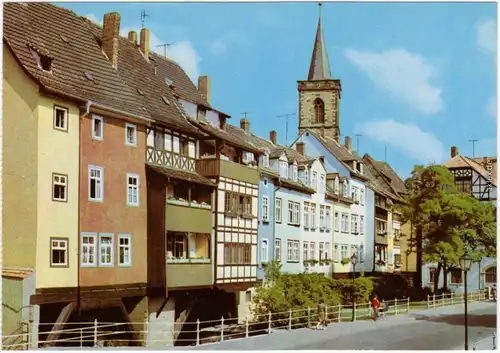 Ansichtskarte Erfurt Krämerbrücke an einem sommerlichen Tag 1972