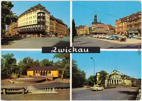 Ansichtskarte Zwickau Ringkaffee, Markt, Freilichtbühne, Milchbar 1970