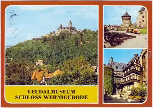 Ansichtskarte Wernigerode Aussichtsterrasse, Schlosshof 1982