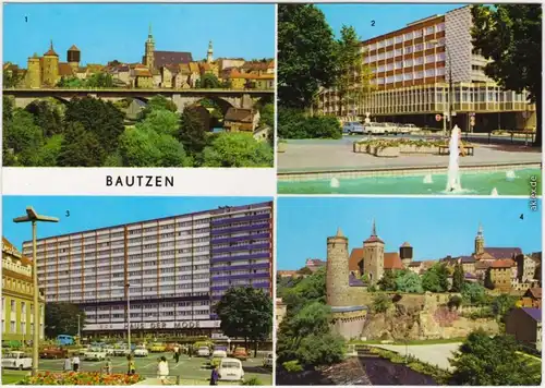 Bautzen Budyšin 1. Ho-Café "Lubin" 3. Wohnhochhaus  Platz der Roten Armee 1975