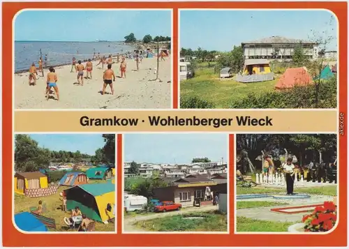 Gramkow Strand, Zeltplatz, Bungalowsiedlung, Minigolf- und Schachanlage 1984
