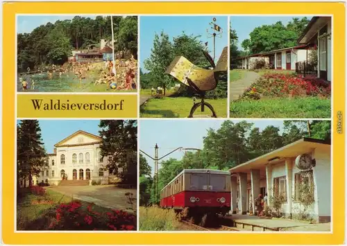 Waldsieversdorf Volksbad am Großen Däbersee, Sonnenuhr, Bungalows 1988