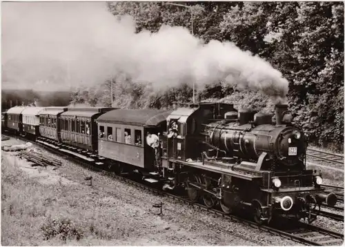 Ansichtskarte  Lokomotive 146 BLE mit historischem Zug 1976