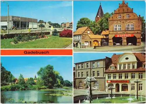 Gadebusch Konsum-Kaufhalle, Rathaus, Burgsee, Markt 1986
