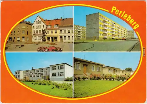 Perleberg   Markt, Heinrich-Heine-Straße,  Oberschule, Dergenthiner Straße 1985