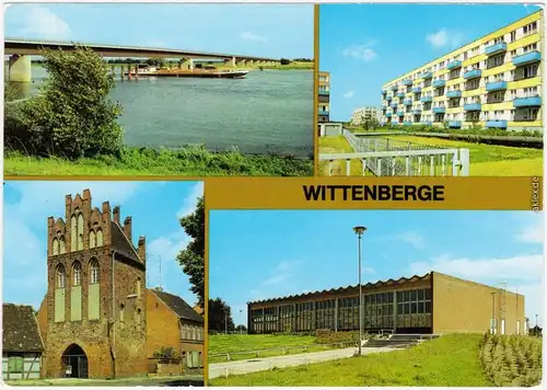 Wittenberge Neue Elbbrücke, Perleberger Straße, Steintor, Schwimmhalle 1985