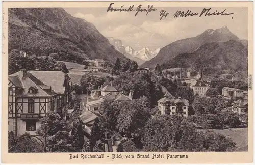 Bad Reichenhall Blick vom Grand Hotel Panorama Ansichtskarte 1929