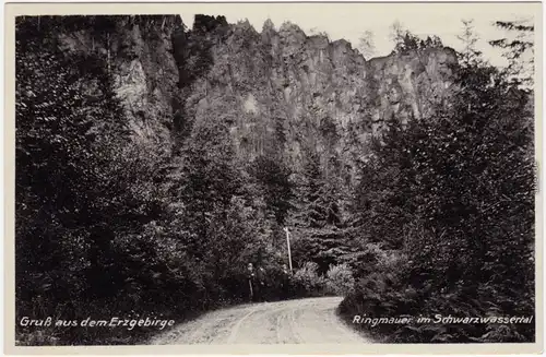 Pobershau Marienberg im Erzgebirge Ringmauer im Schwarzwassertal 1930
