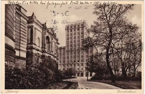 Leipzig Blick zum Europahaus - Chlorodont Werbung 1934 