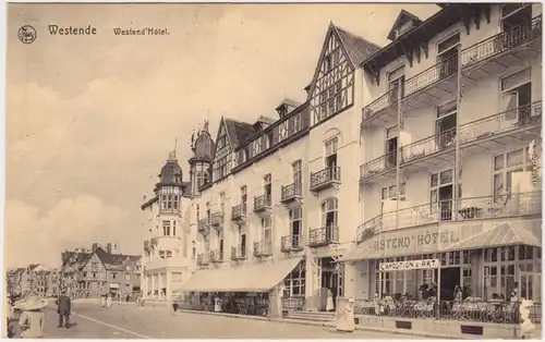 Westende Middelkerke Straßenpartie Westend Hotel CPA Postcard  1914