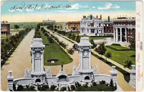 St. Louis Kingsburg Place Missouri POstcard Ansichtskarte  1904