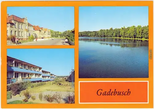 Ansichtskarte Gadebusch Karl-Marx-Straße, Neubaugebiet, Burgsee 1986