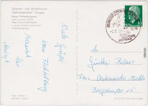 Oberwiesenthal Fichtelberghaus und Wetterwarte 1972