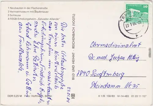 Templin  Neubauten  Fischerstraße   FDGB-Erholungsheim "Salvador Allende"  1983