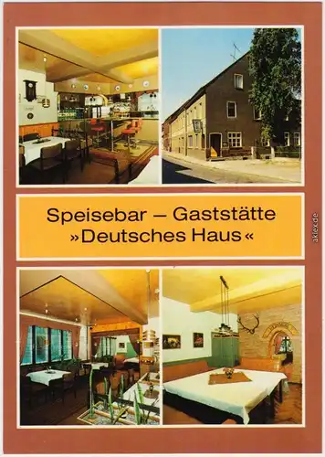 Ansichtskarte Dahme (Mark) Speisebar - Gaststätte "Deutsches Haus" 1988