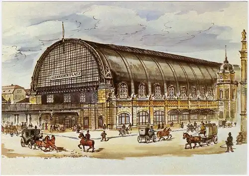 Ansichtskarte  Mitte Berlin Bahnhof um 1882 1882/1985