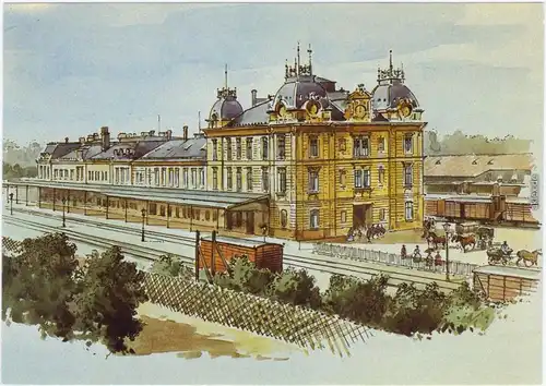 Ansichtskarte Plauen (Vogtland) Bahnhof Dresden-Plauen um 1900 c1985