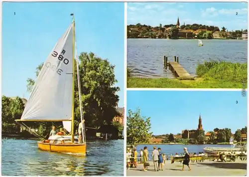 Malchow (Mecklenburg) 1. Malchower See 2. Stadt 3. Bootsanlegestelle  1974