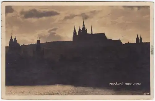 Prag Praha Prag in der Abenddämmerung Foto Ansichtskarte 1930