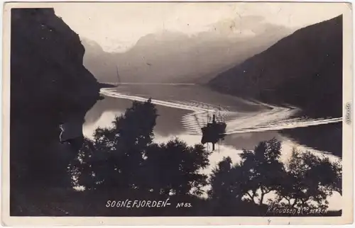 Fylke Sogn og Fjordane Sognefjorden Fotokarte  Norge Sogn og Fjordane  1931