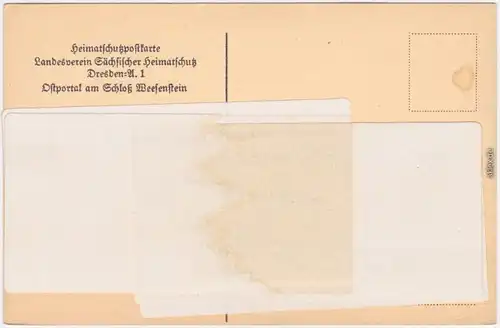 Ansichtskarte Wesenstein-Dohna Ostportal Schloß Wesenstein 1914 