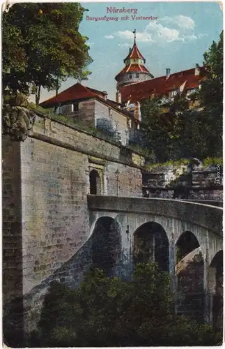 Nürnberg Nürnberger Burg: Burgaufgang mit Vestnertor 1917 