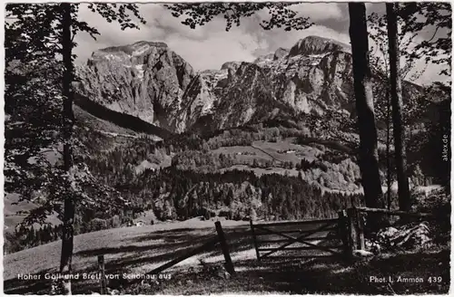 Schönau am Königssee Hoher Göll und Brett von der Stadt aus gesehen 1960