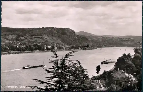 Foto Ansichtskarte Remagen Blick auf den Rhein mit Erpel 1965