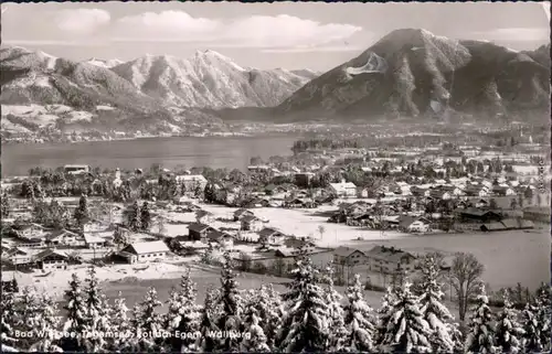 Ansichtskarte Bad Wiessee   der Stadt über den Tegernsee zum Wallberg 1966