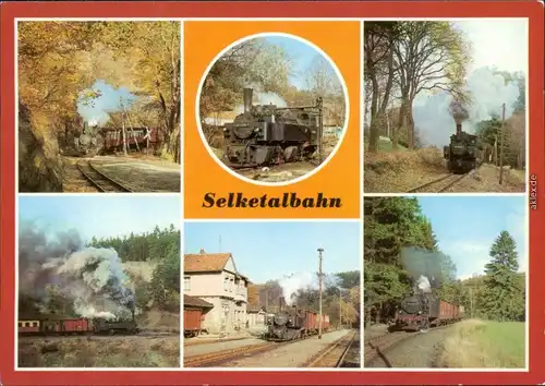 Ansichtskarte Quedlinburg Selketalbahn Dampflokomotive 
1986