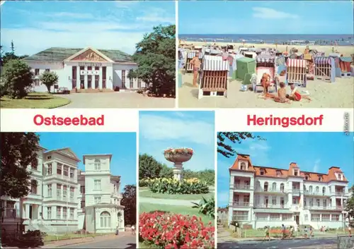 Heringsdorf Usedom Kulturhaus, Strand,  Kuranlagen, FDGB-Erholungsheim   1977