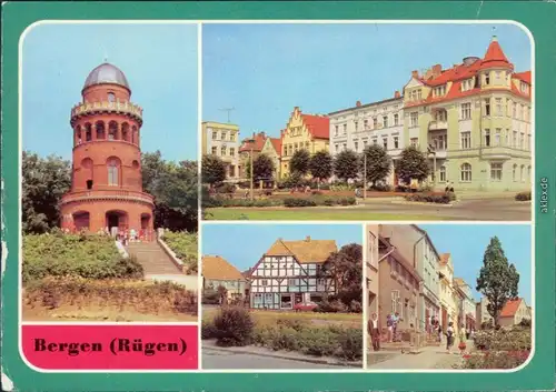 Bergen (Rügen) Ernst-Moritz-Arndt-Turm, Karl-Marx-Platz, Marktstraße 1980