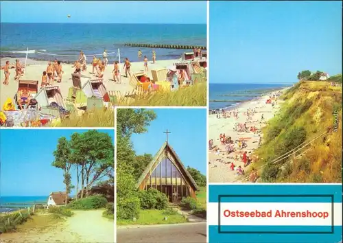 Ansichtskarte Ahrenshoop Strand, Steilküste, Kirche 1981