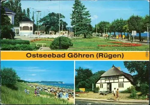 Ansichtskarte Göhren (Rügen) Strandpromenade, Strand, Heimatmuseum 1980