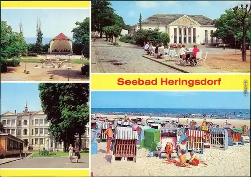 Heringsdorf Usedom Konzertplatz, Kulturhaus, FDGB-E-heim "Einheit", Strand 1981