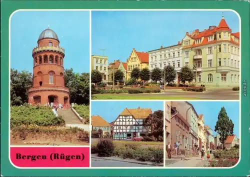Bergen (Rügen) Ernst-Moritz-Arndt-Turm, Karl-Marx-Platz, Marktstraße 1984