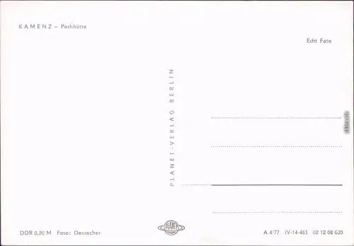 Kamenz Kamjenc Pechhütte Foto  Ansichtskarte Foto Ansichtskarte 
 1983
