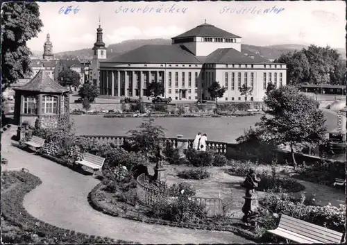 Saarbrücken Stadttheater Foto Ansichtskarte  1969