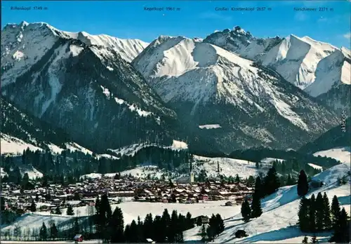 Oberstdorf (Allgäu) Panorama-Ansichten, Landkarten-Ansichtskarten 1999