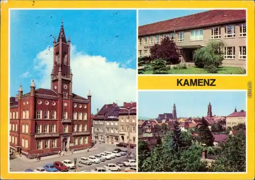 Kamenz Kamjenc Rathaus, Polytechnische Oberschule, Teilansicht 1979